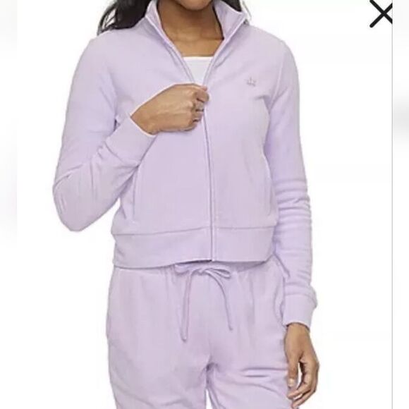 Juicy Couture Royal lilac Tracksuit Terry Cloth Jacket And Pants Size 2X - Picture 1 of 13